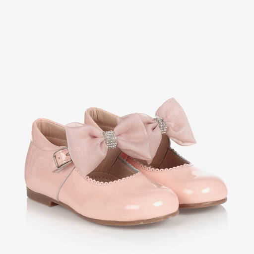 Children's Classics-Розовые туфли из лакированной кожи с бантиками для девочек | Childrensalon