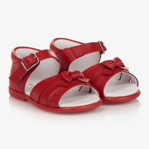 Children's Classics-Girls Red Leather Sandals | Childrensalon