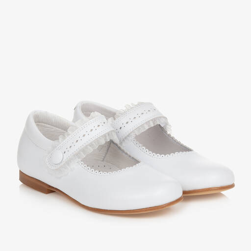 Children's Classics-Белые кожаные туфли для девочек | Childrensalon