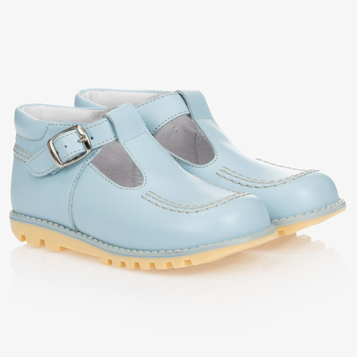 Children's Classics-Голубые кожаные туфли с Т-образным ремешком | Childrensalon
