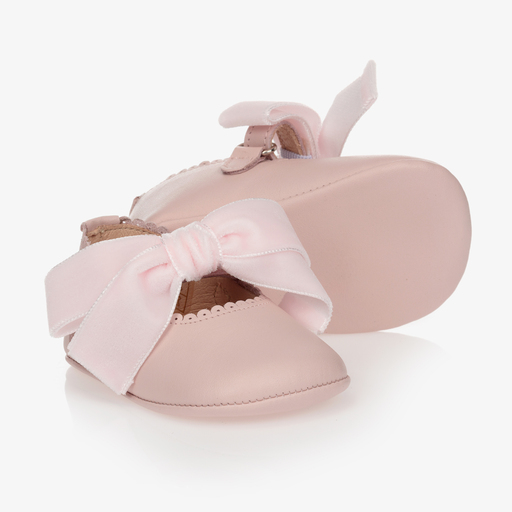 Children's Classics-Pink Leather Pre-Walker Shoes | Childrensalon