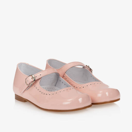 Children's Classics-حذاء جلد لون وردي لامع للفتيات  | Childrensalon