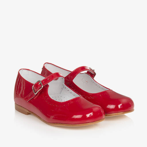 Children's Classics-حذاء جلد لامع لون أحمر للبنات  | Childrensalon
