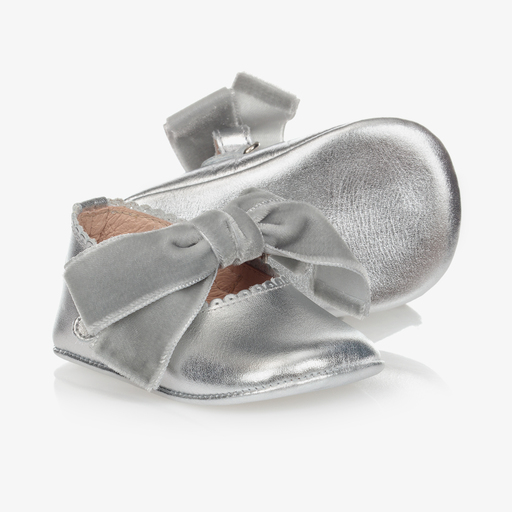Children's Classics-Silver Bow Pre-Walker Shoes | Childrensalon