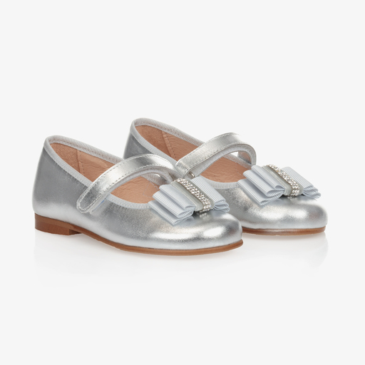 Children's Classics-Silver Leather Shoes | Childrensalon