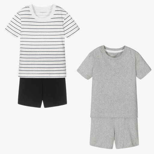 Childrensalon Essentials-Boys Blue & Grey Organic Pyjamas (2 Pack) | Childrensalon