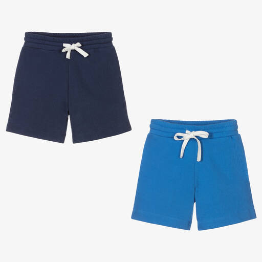 Childrensalon Essentials-Boys Blue Organic Shorts (2 Pack) | Childrensalon