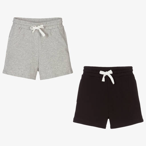 Childrensalon Essentials-Boys Grey & Black Organic Shorts (2 Pack) | Childrensalon