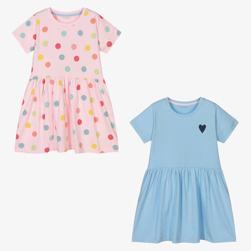 Childrensalon Essentials-Pink & Blue Organic Cotton Dress (2 Pack) | Childrensalon