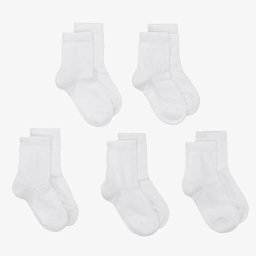 Childrensalon Essentials-White Cotton Socks (5 Pack) | Childrensalon