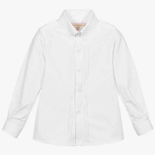 Childrensalon Occasions-Boys White Formal Cotton Shirt | Childrensalon