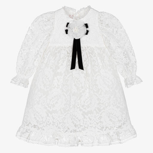Childrensalon Occasions-Белое кружевное платье для девочек | Childrensalon