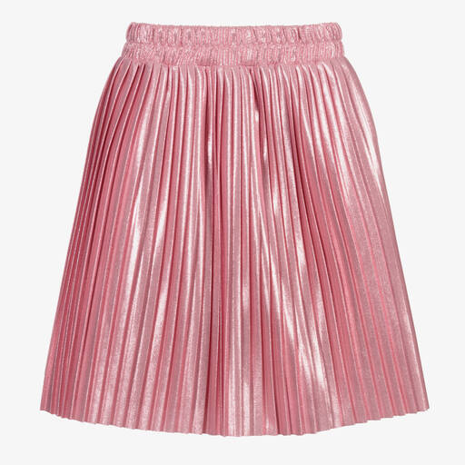 Childrensalon Occasions-Pink Metallic Pleated Skirt | Childrensalon