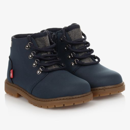Chipmunks-Boots bleues en simili cuir Garçon | Childrensalon