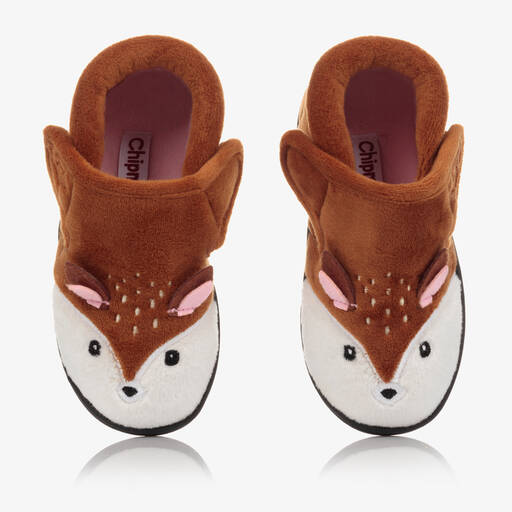 Chipmunks-Girls Brown Reindeer Slippers | Childrensalon