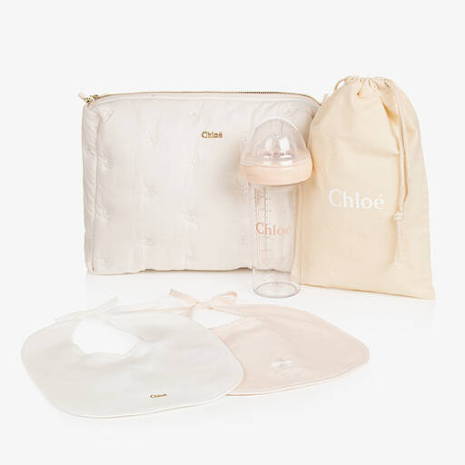 Chloé-Baby Girls Ivory & Pink Gift Set | Childrensalon