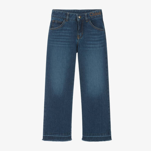 Chloé-Girls Blue Denim Jeans | Childrensalon