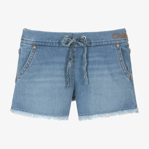 Chloé-Girls Blue Denim Shorts | Childrensalon