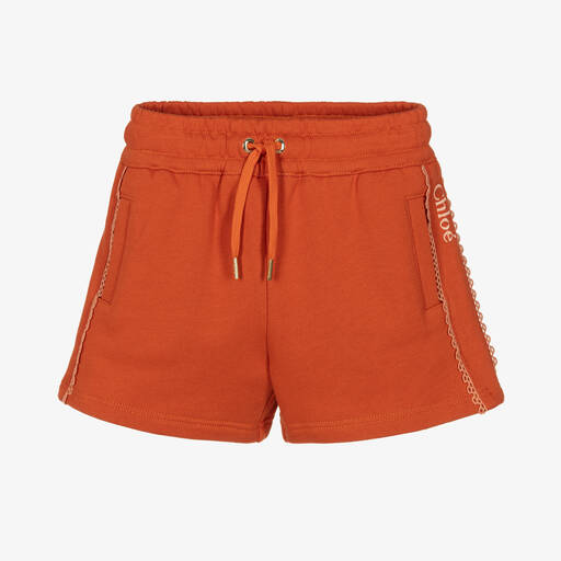 Chloé-Оранжевые хлопковые шорты | Childrensalon