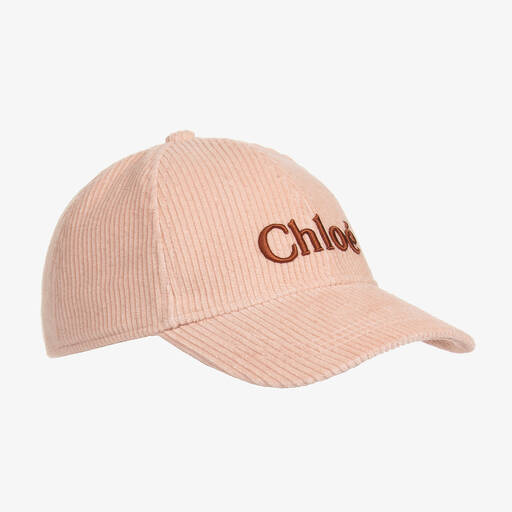 Chloé-Girls Pink Corduroy Cap | Childrensalon