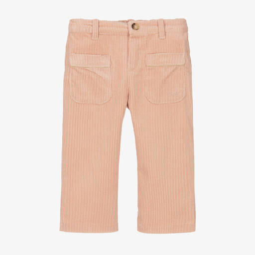 Chloé-Girls Pink Corduroy Trousers | Childrensalon