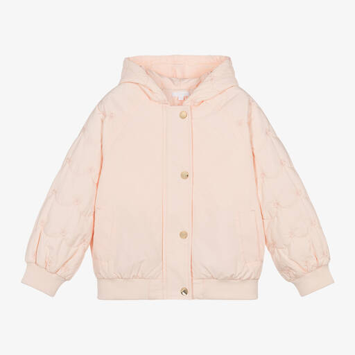 Chloé-Girls Pink Embroidered Jacket | Childrensalon