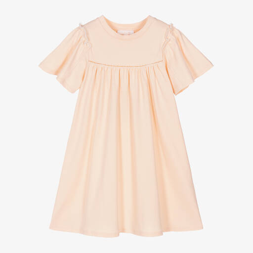 Chloé-Girls Pink Organic Cotton Dress | Childrensalon