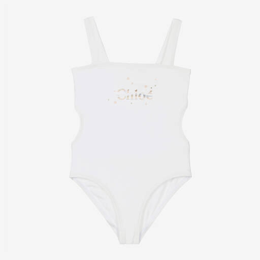 Chloé-Белый купальник для девочек | Childrensalon