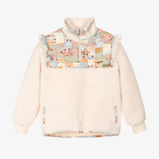 Chloé-Teen Girls Ivory Sherpa Fleece Sweatshirt | Childrensalon