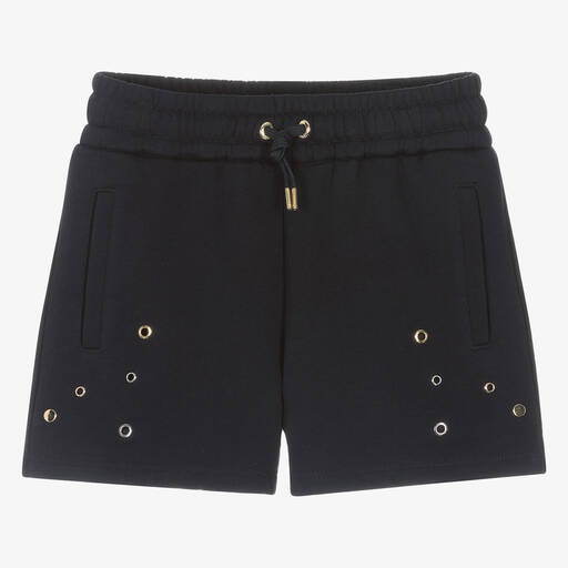 Chloé-Teen Girls Navy Blue Cotton Jersey Shorts | Childrensalon