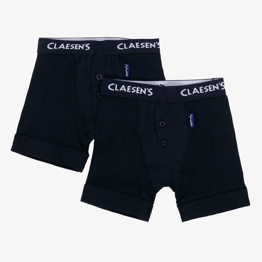Claesen's-Boys Blue Cotton Boxer Shorts (2 Pack) | Childrensalon