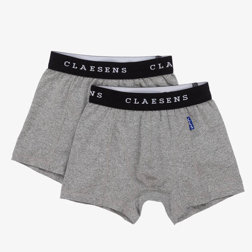 Claesen's-Lot de 2 boxers gris en coton garçon | Childrensalon