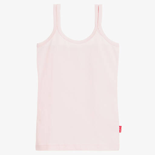 Claesen's-Girls Light Pink Cotton Jersey Vest | Childrensalon
