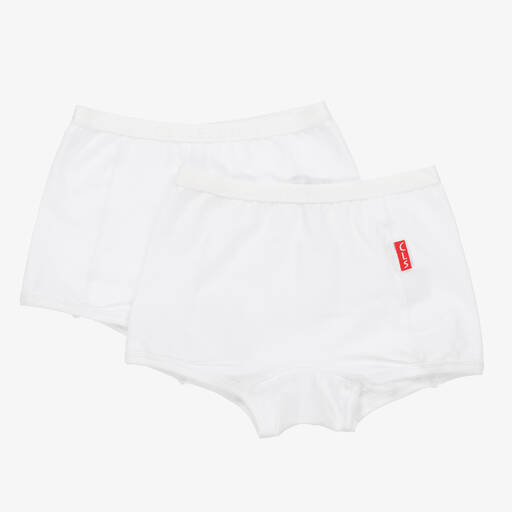 Claesen's-Lot de 2 culottes blanches style boxer en coton fille | Childrensalon