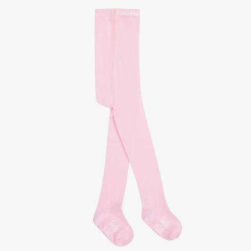 Country Kids-Girls Pale Pink Cotton Knitted Tights | Childrensalon