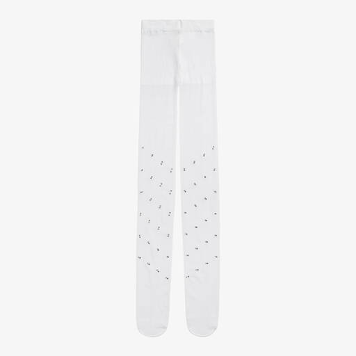 Country Kids-Collant blanc opaque à strass fille | Childrensalon