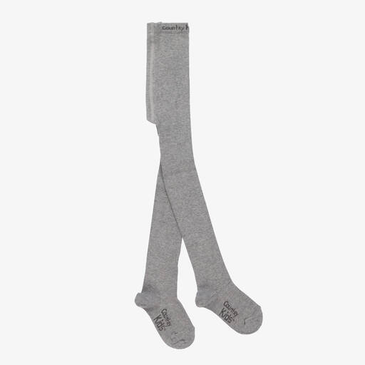 Country Kids-Grey Cotton Knitted Tights | Childrensalon