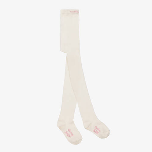 Country Kids-Ivory Cotton Knitted Tights | Childrensalon