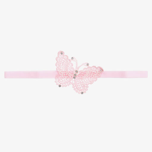 Cute Cute-Розовая повязка на голову с бабочкой | Childrensalon