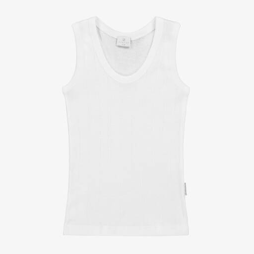 Diacar-Boys White Cotton Vest | Childrensalon