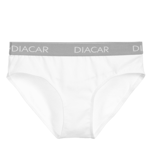 Diacar-Girls White Cotton Knickers | Childrensalon