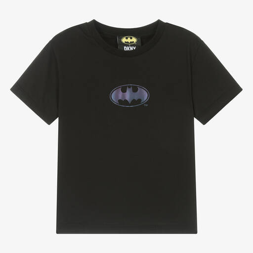 DKNY-تيشيرت باتمان قطن جيرسي لون أسود | Childrensalon