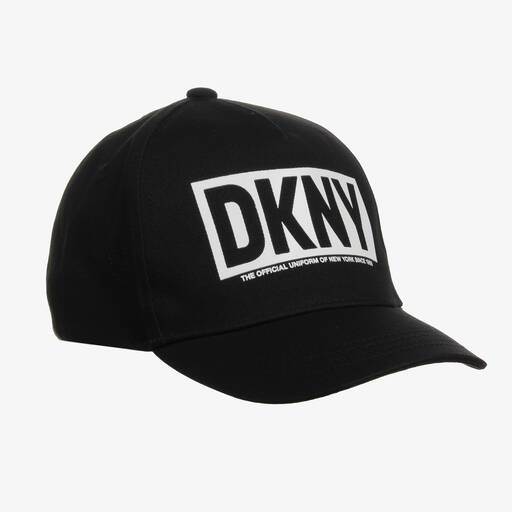 DKNY-Black Cotton Twill Cap | Childrensalon