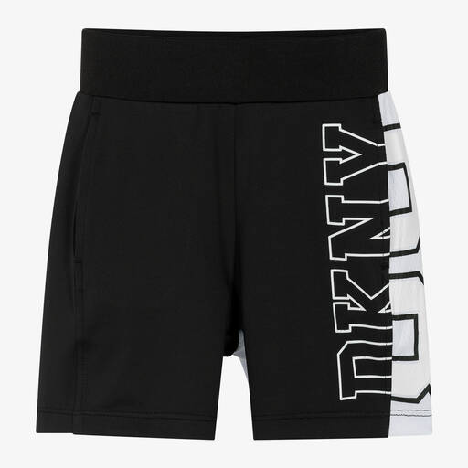 DKNY-Black Varsity Jersey Shorts | Childrensalon