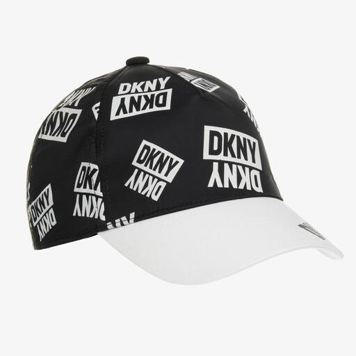 DKNY-Boys Black & White Logo Cap | Childrensalon