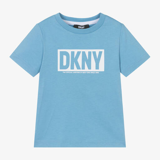 DKNY-Голубая футболка из хлопкового джерси для мальчиков | Childrensalon