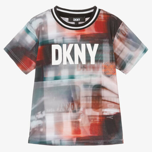 DKNY-Серая хлопковая футболка с городским принтом | Childrensalon