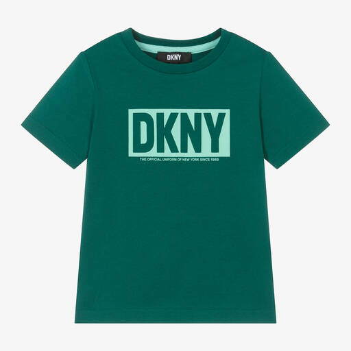 DKNY-تيشيرت قطن جيرسي لون أخضر للأولاد | Childrensalon