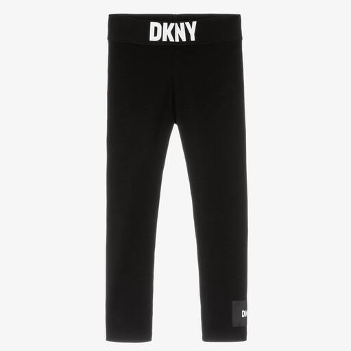 DKNY-Legging noir en coton pour fille | Childrensalon