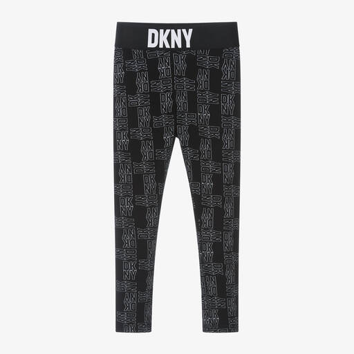 DKNY-Girls Black Cotton Leggings | Childrensalon